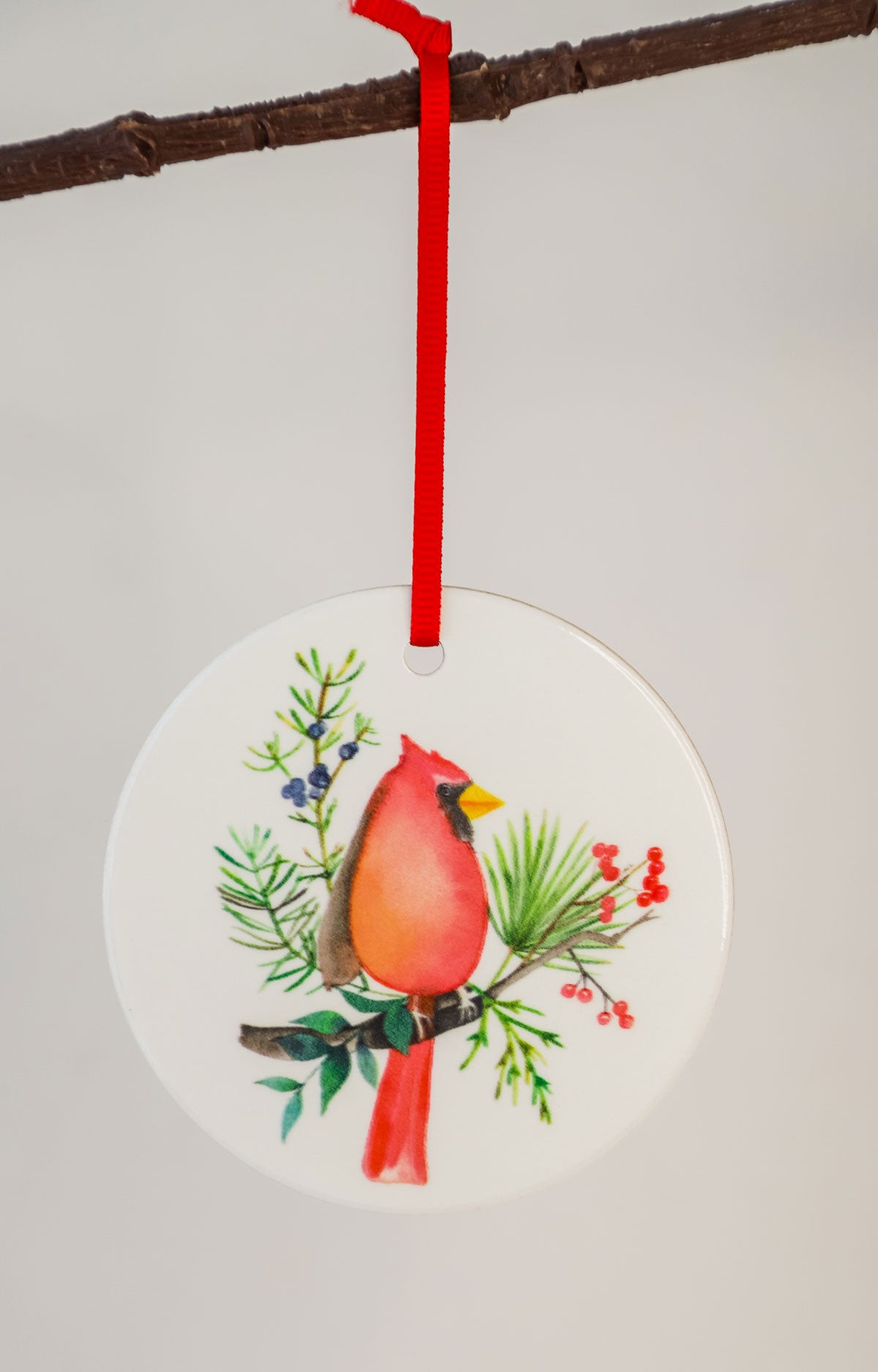 Bird in Tropical Foliage Christmas Ornament